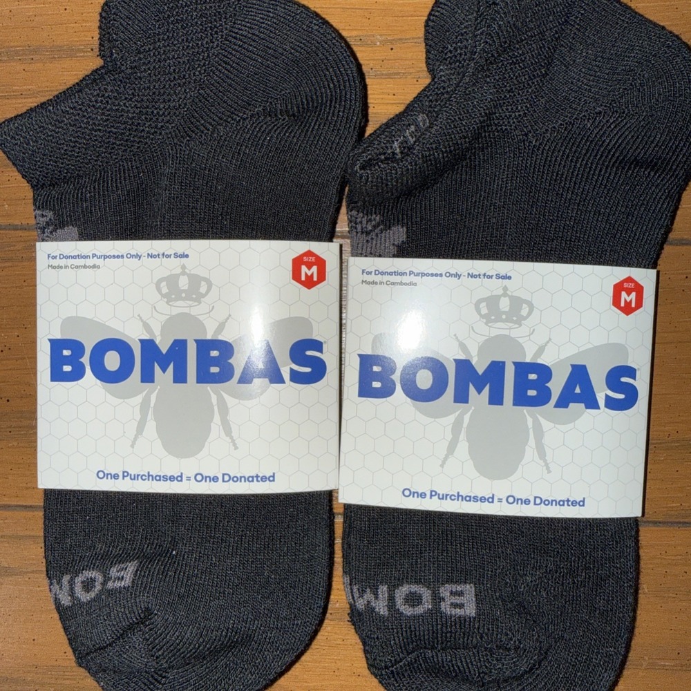 Bombas Unisex Black Comfort Ankle Socks‎ Adult Medium  2 Pair